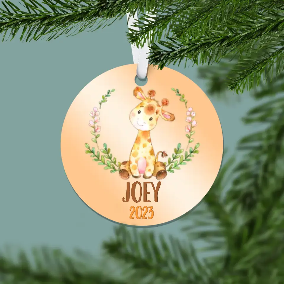 Giraffe Christmas Ornament | Orange | Girl | Boy | 2024 | Personalized | S'Berry Boutique