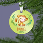 Monkey Christmas Ornament | Green | Boy | 2024 | Personalized | S'Berry Boutique