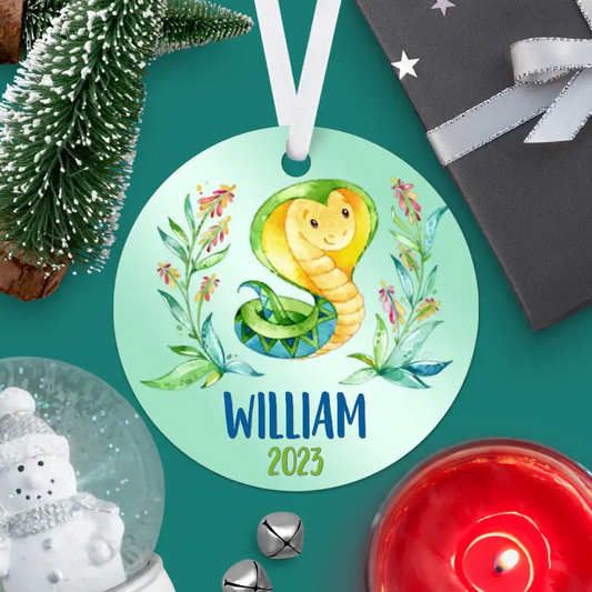 Snake Christmas Ornament | Green | Boy | 2024 | Personalized | S'Berry Boutique