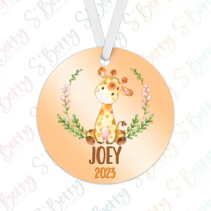 Giraffe Christmas Ornament | Orange | Girl | Boy | 2024 | Personalized | S'Berry Boutique