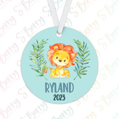 Lion Christmas Ornament | Blue | Boy | 2024 | Personalized | S'Berry Boutique