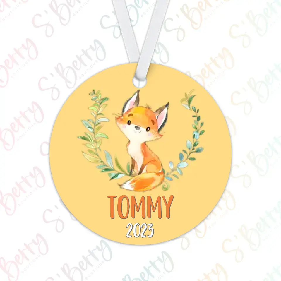 Fox Christmas Ornament | Orange | Boy | 2024 | Personalized | S'Berry Boutique