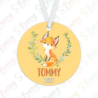 Fox Christmas Ornament | Orange | Boy | 2024 | Personalized | S'Berry Boutique