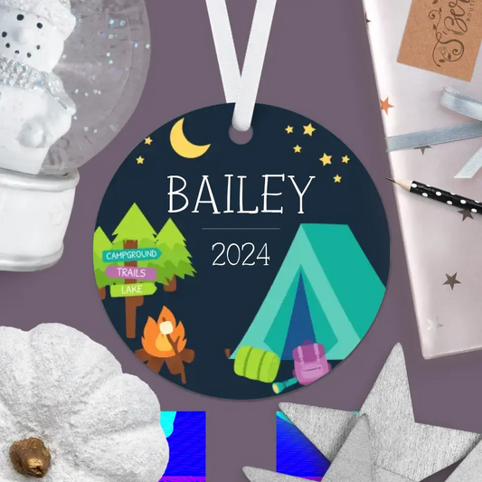 Camping Christmas Ornament | 2024 | Personalized | S'Berry Boutique