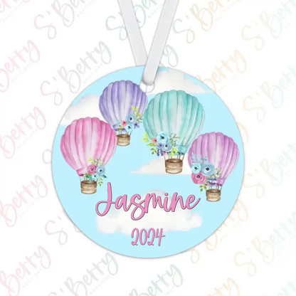 Hot Air Balloons Christmas Ornament | 2024 | Personalized | S'Berry Boutique