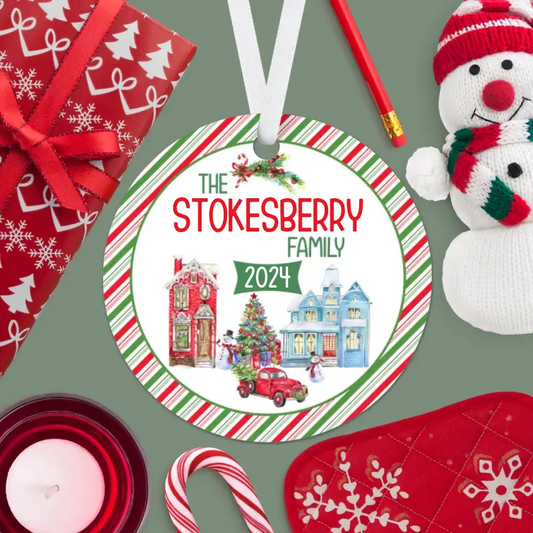 Christmas Town Family Ornament | 2024 | Personalized | S'Berry Boutique