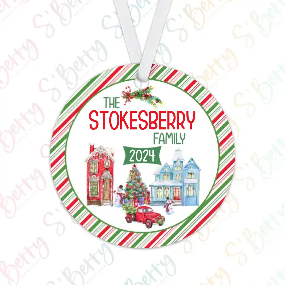 Christmas Town Family Ornament | 2024 | Personalized | S'Berry Boutique