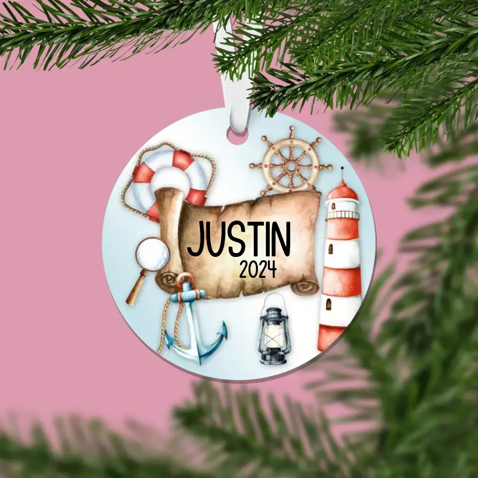 Nautical Christmas Ornament | 2024 | Personalized | S'Berry Boutique