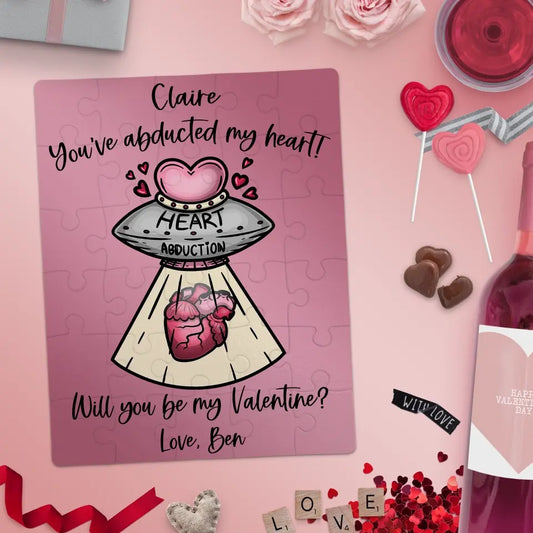 Will You Be My Valentine | Jigsaw Puzzle | You've Abducted My Heart | Personalized | S'Berry Boutique