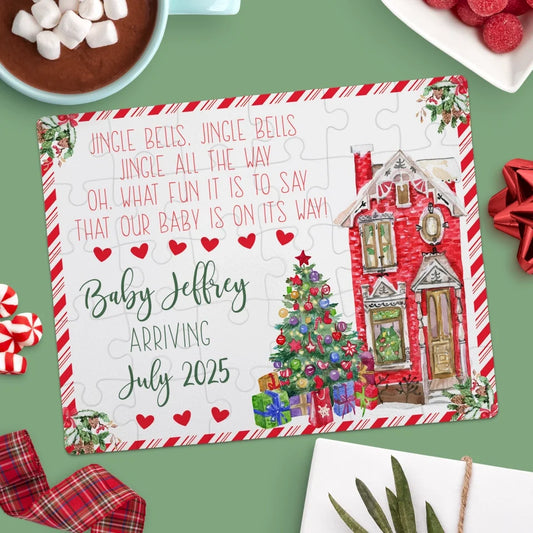 Christmas Pregnancy Announcement | Jigsaw Puzzle | Jingle Bells | Personalized | S'Berry Boutique